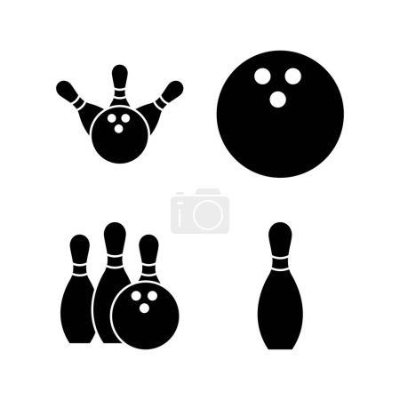 Illustration for Bowling icon vector for web and mobile app. bowling ball and pin sign and symbol. - Royalty Free Image