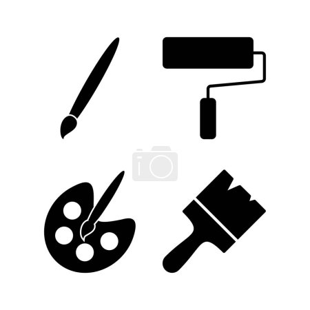 Illustration for Paint icon vector for web and mobile app. paint brush sign and symbol. paint roller icon vector - Royalty Free Image