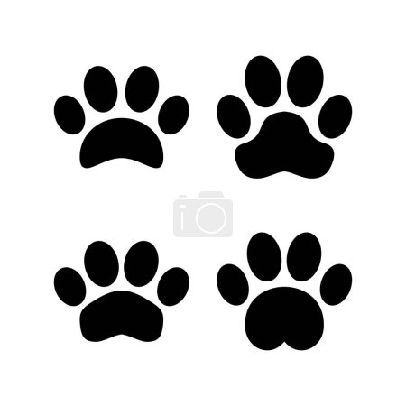 Téléchargez les illustrations : Vecteur d'icônes pattes pour application web et mobile. signe et symbole d'impression de patte. patte de chien ou de chat - en licence libre de droit
