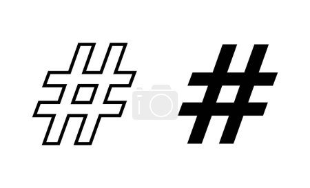 Conjunto de iconos de hashtag. hashtag signo y símbolo