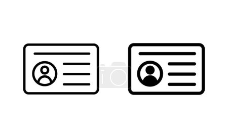 Illustration for License icons set. ID card icon. driver license, staff identification card - Royalty Free Image