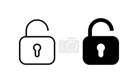 Illustration for Unlock icons set. Unlock sign and symbol. unlocked padlock icon - Royalty Free Image