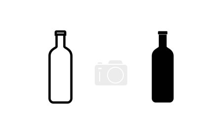 Téléchargez les illustrations : Ensemble d'icônes de bouteille. signe et symbole de bouteille - en licence libre de droit