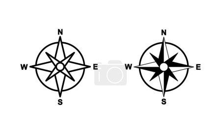 Ilustración de Juego de iconos de brújula. flecha brújula icono signo y símbolo - Imagen libre de derechos