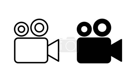 Ilustración de Conjunto de iconos de vídeo. signo y símbolo de la cámara de vídeo. Signo de película. cine - Imagen libre de derechos