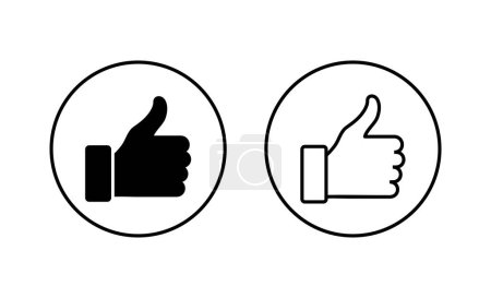 Illustration for Like icons set. Thumbs up sign and symbol. Hand like - Royalty Free Image