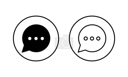 Ilustración de Conjunto de iconos de chat. signo y símbolo de la burbuja del habla. icono de comentario. mensaje - Imagen libre de derechos