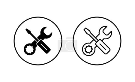 Illustration for Repair tools icons set. tool sign and symbol. setting icon. Wrench and screwdriver. Service - Royalty Free Image