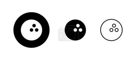 Illustration for Bowling icons set. bowling ball and pin sign and symbol. - Royalty Free Image
