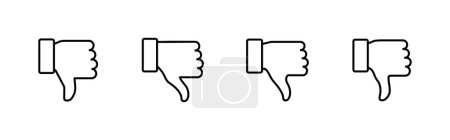 Illustration for Dislike icons set. dislike sign and symbol. Hand with thumb down - Royalty Free Image
