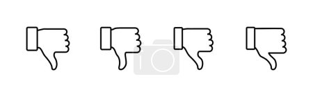 Illustration for Dislike icons set. dislike sign and symbol. Hand with thumb down - Royalty Free Image