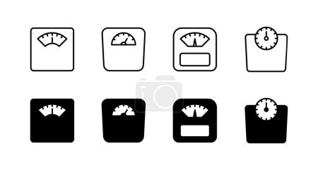 Illustration for Scales icons set. Weight scale sign and symbol - Royalty Free Image