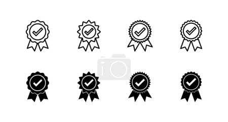 Approved icon set. Certified Medal Icon