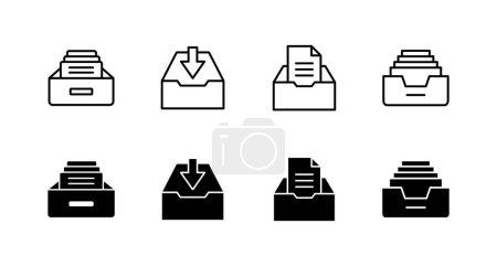 Ilustración de Conjunto de iconos de carpetas de archivo. Documento vector icono. Archivo icono de almacenamiento. - Imagen libre de derechos