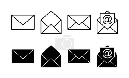 Téléchargez les illustrations : Vecteur d'icônes mail pour application web et mobile. e-mail signe et symbole. Icône e-mail. icône de l'enveloppe - en licence libre de droit