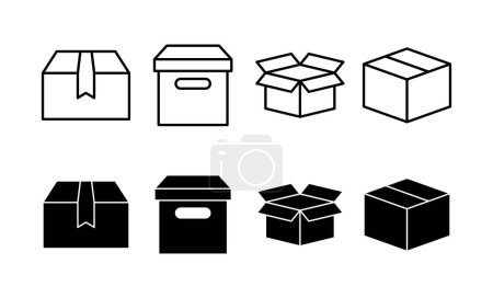 Illustration for Box icon vector for web and mobile app. box sign and symbol, parcel, package - Royalty Free Image