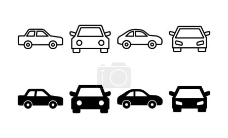 Téléchargez les illustrations : Car icon vector for web and mobile app. car sign and symbol. small sedan - en licence libre de droit