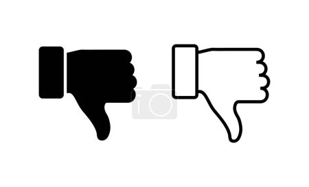 Illustration for Dislike icon vector. dislike sign and symbol. Hand with thumb down - Royalty Free Image