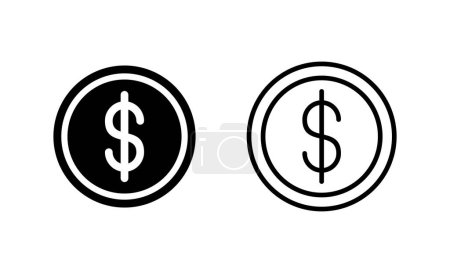 Téléchargez les illustrations : Vecteur d'icônes monétaires. Signe et symbole d'argent - en licence libre de droit