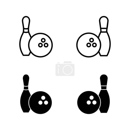 Illustration for Bowling icons vector. bowling ball and pin sign and symbol. - Royalty Free Image