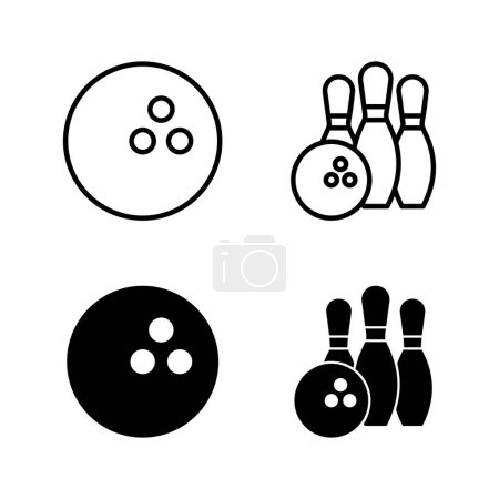 Illustration for Bowling icons vector. bowling ball and pin sign and symbol. - Royalty Free Image