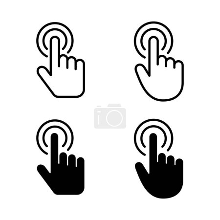 Ilustración de Vector de iconos de cursor de mano. signo y símbolo del cursor. icono del cursor de mano clik - Imagen libre de derechos