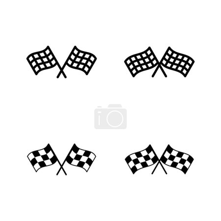 Illustration for Racing flag icons vector. race flag sign and symbol.Checkered racing flag icon - Royalty Free Image