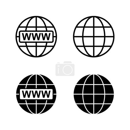 Téléchargez les illustrations : Vecteur d'icônes Web. aller au signe et au symbole web. web cliquez sur icône. icône de recherche globale - en licence libre de droit