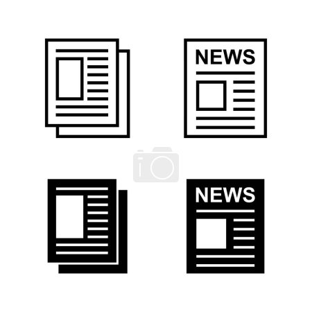 Illustration for Newspaper icons vector. news paper sign and symbolign - Royalty Free Image