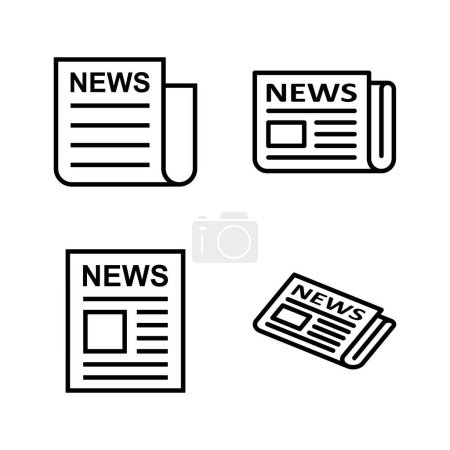 Téléchargez les illustrations : Icône de journal vecteur. papier d'actualité signe et symboliser - en licence libre de droit