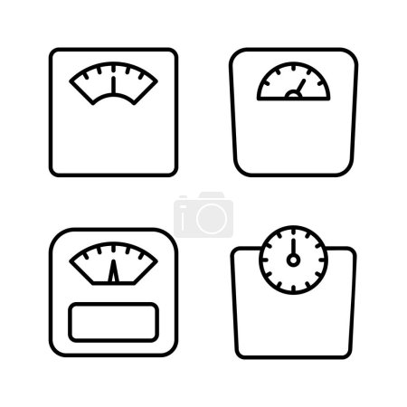 Illustration for Scales icon vector. Weight scale sign and symbol - Royalty Free Image