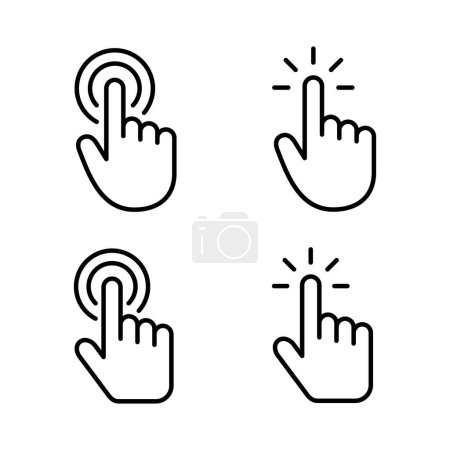 Ilustración de Icono de cursor de mano vector. signo y símbolo del cursor. icono del cursor de mano clik - Imagen libre de derechos