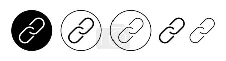 Conjunto de iconos de enlace para aplicaciones web y móvil. Señal y símbolo de la cadena de hipervínculo