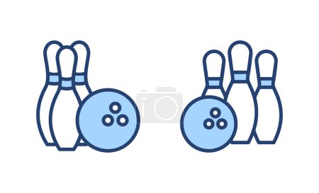 Bowling icon vector. bowling ball and pin sign and symbol.