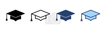 Bildungssymbolvektor. Graduiertenmütze Zeichen und Symbol. Abschluss. Studenten-Obergrenze