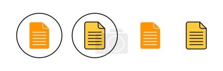 Illustration for Document icon set for web and mobile app. Paper sign and symbol. File Icon - Royalty Free Image