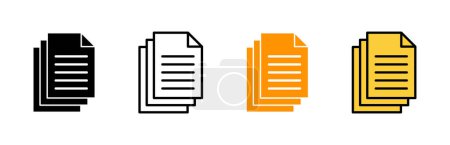 Illustration for Document icon set vector. Paper sign and symbol. File Icon - Royalty Free Image
