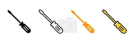 Screwdriver icon set vector. tools sign and symbol