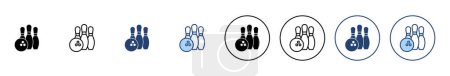 Illustration for Bowling icon vector. bowling ball and pin sign and symbol. - Royalty Free Image