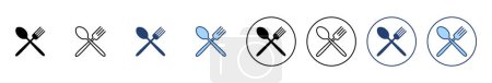 Illustration for Spoon and fork icon vector. spoon, fork and knife icon vector. restaurant sign and symbol - Royalty Free Image