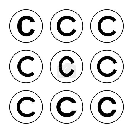 Téléchargez les illustrations : Vecteur d'icônes Copyright. signe et symbole de copyright - en licence libre de droit