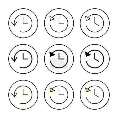 Illustration for History icon set vector. recent event history sign and symbol - Royalty Free Image