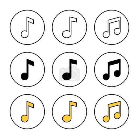 Ensemble d'icônes de musique vectoriel. note signe et symbole musical