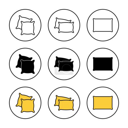 Pillow icon set vector. Pillow sign and symbol. Comfortable fluffy pillow