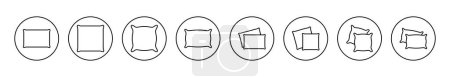Kissen Icon Set Vektor. Kissen Zeichen und Symbol. Bequemes, flauschiges Kissen