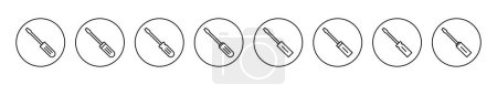 Destornillador icono conjunto vector. signo y símbolo de herramientas