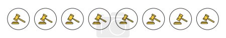 Gavel icon set vector. judge gavel sign and symbol. law icon. auction hammer