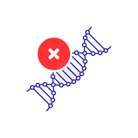 dna sign for bad laboratory test icon. design outline element for web graphic. human life evolution or cell structure and chemistry model deoxyribonucleic acid or biochemistry technology in medical