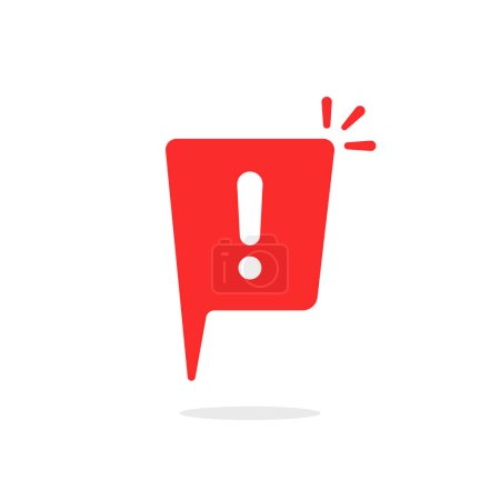 important message with red speech bubble. concept of priority comment or online urgent message or failure conversation. web simple flat element for abstract graphic design or internet website