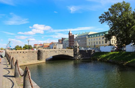 Photo for MALMO, SWEDEN. August 16, 2023 Petri Bridge in the old town of Malmo, Sweden - Royalty Free Image